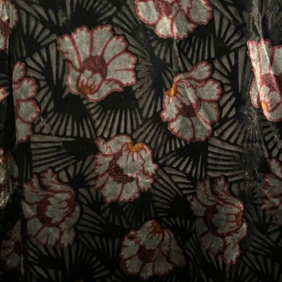 Retro Velvet Floral Art Deco Sleeveless Swing Mini Dress - NWOT - Picture 8 of 16